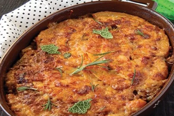 Запеканка из чечевицы и риса с травами